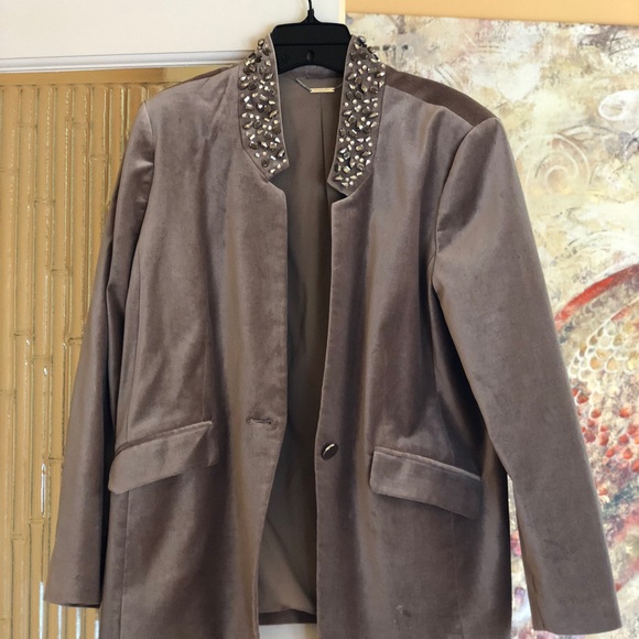 NWT- WHBM Blush Jeweled Taupe Jacket! - Picture 1 of 6